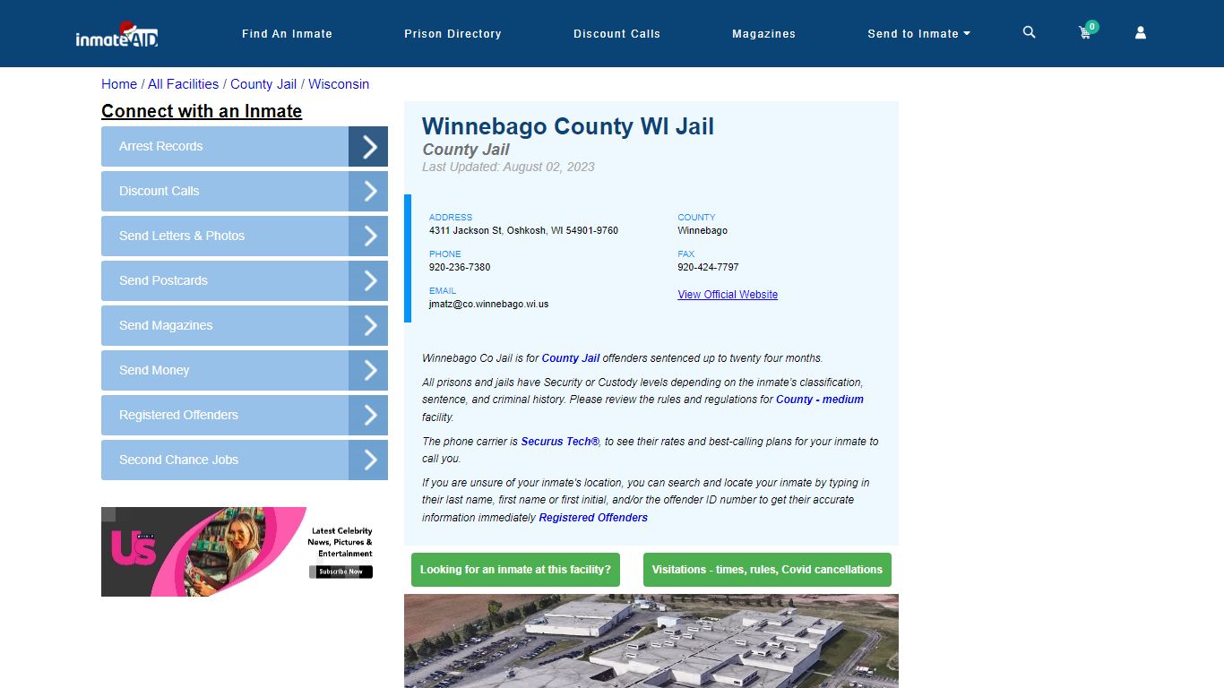 Winnebago County WI Jail - Inmate Locator - Oshkosh, WI